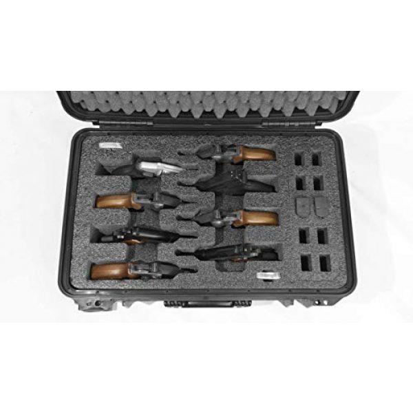 Case Club Pistol Case 2 Case Club 8 Revolver/Semi-Auto Pre-Cut Waterproof Case with Accessory Pocket & Silica Gel to Help Prevent Gun Rust