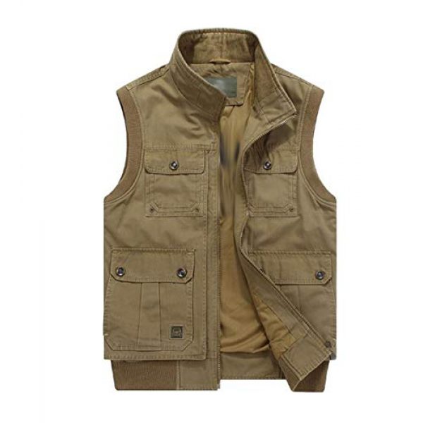 DAFREW Airsoft Tactical Vest 1 DAFREW Men's Vest Vest Casual Cotton Vest Men's Outdoor Travel Vest (Color : Khaki, Size : XL)
