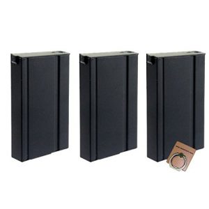 CYMA Airsoft Gun Magazine 1 CYMA 180rds Metal Mid-Cap Magazine for Airsoft M14 EBR Socom Marui G&P JG AEG X 3pcs -Mobile Ring Included