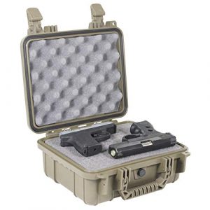 Condition 1 Pistol Case 1 Condition 1 Premium Dual Pistol Hard Case with Foam, Green | 9" x 7" x 4" | Waterproof Case for Handgun and Mags | Pick and Pluck Foam | TSA Ready