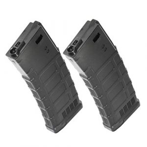 Generic Airsoft Gun Magazine 1 Airsoft Spare Parts CYMA 2pcs 220rd Polymer Waffle Mag Mid-Cap Magazine for CYMA, E&C, APS, D-Boys, ICS, Classic Army, G&P, Tokyo Marui M4 M16 Series AEG Black