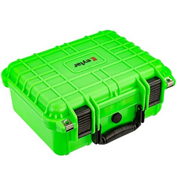 Eylar Pistol Case 3 Eylar Tactical Hard Gun Case Water & Shock Proof with Foam 13.37 inch 11.62 inch 6 inch Neon Green