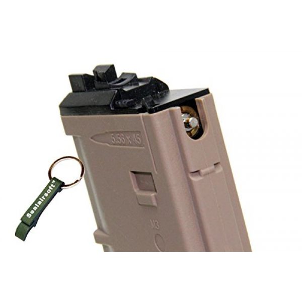 WE Airsoft Gun Magazine 2 WE 30rds Airsoft Gas Magazine MSK/ACR MUSOKEN GBB Tan -Mobile Ring Included