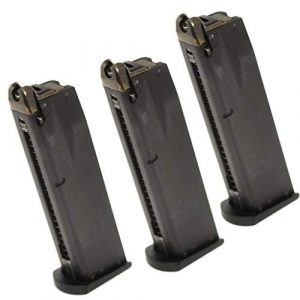 Generica Airsoft Gun Magazine 1 Airsoft Spare Parts 3pcs 24rd Gas Mag Metal Magazine for M9 Series GBB Pistol Black
