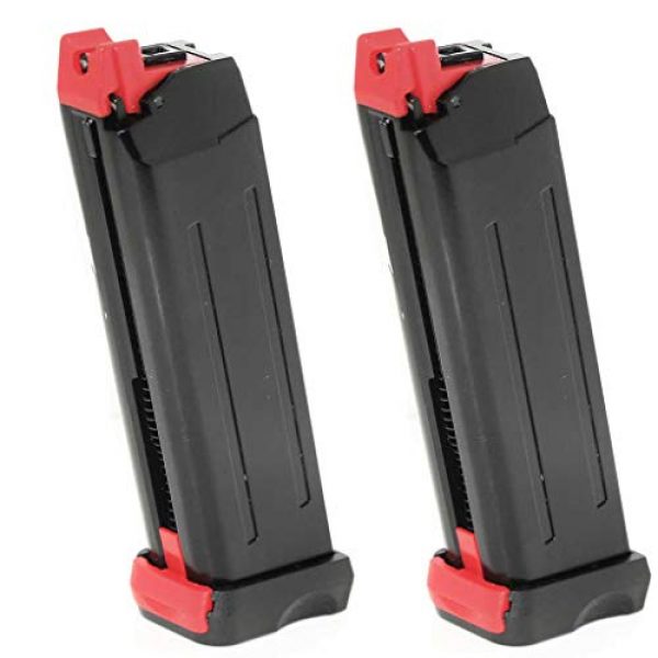 Airsoft Gang Air Gun Magazine 1 Airsoft Parts APS 2pcs 18rd CO2 Magazine for APS Steel Shark .177 Cal 4.5mm BB Black