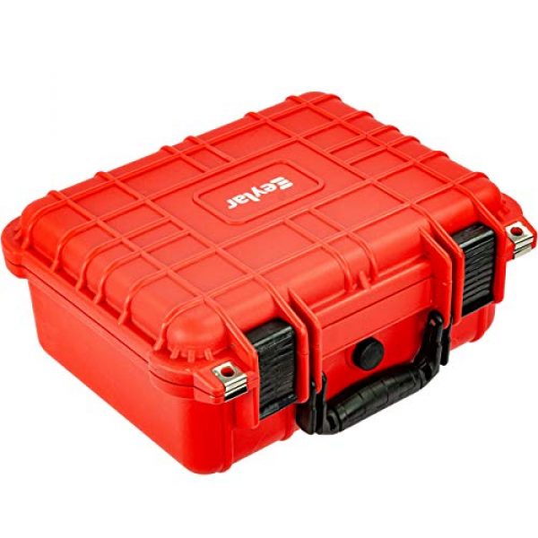 Eylar Pistol Case 4 Eylar Tactical Hard Gun Case Water & Shock Proof with Foam 13.37 inch 11.62 inch 6 inch Red
