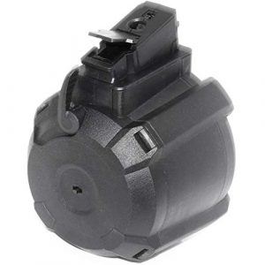 Airsoft Gang Airsoft Gun Magazine 1 Airsoft Parts Battleaxe 1400rd Sound Control Electric Drum Magazine for JG(Jing Gong), Classic Army, ICS, APS, D-Boys, CYMA, Tokyo Marui AK Series AEG Black