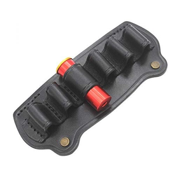 FIRECLUB Tactical Pouch 1 FIRECLUB Tactical Cowhide Leather Hunting Magazine Pouch 6 Shots 12 Gauge Ammo Bag Shell Holder Cartridge Belt