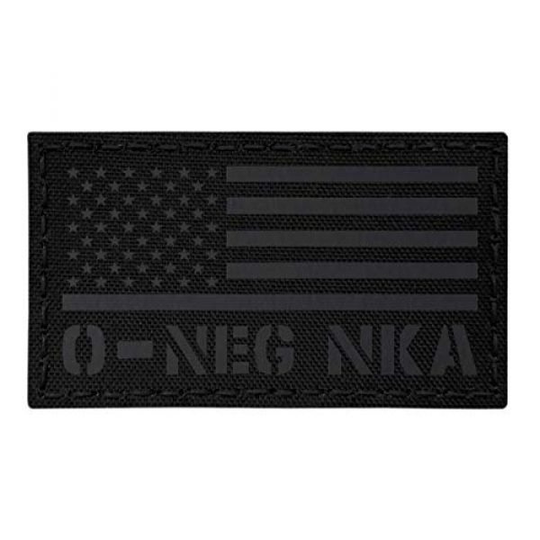 Tactical Freaky Airsoft Morale Patch 1 IR Blackout ONEG O- Blood Type USA Flag NKA NKDA Infrared Tactical Morale Fastener Patch