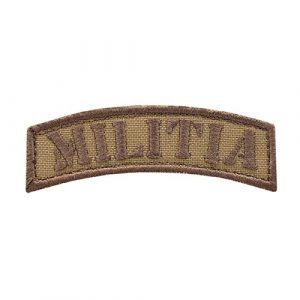 LEGEEON Airsoft Morale Patch 1 LEGEEON Coyote Militia Shoulder Tab 2A American Revolution 3% Morale Tactical Hook-and-Loop Patch