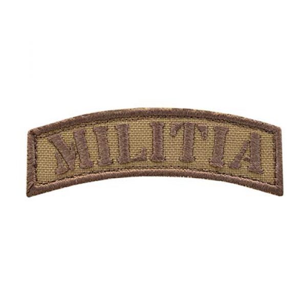 LEGEEON Airsoft Morale Patch 1 LEGEEON Coyote Militia Shoulder Tab 2A American Revolution 3% Morale Tactical Hook-and-Loop Patch