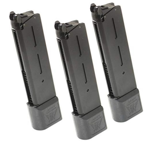 Airsoft Gang Airsoft Gun Magazine 1 Airsoft Parts Army 3pcs 26rd Extended Long Mag Gas Magazine for M1911 R28 GBB