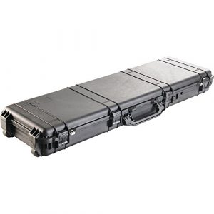 Pelican Rifle Case 1 Pelican 1750 NF Black Watertight Protector Gun Case No Foam w/Wheels 1750-001-110