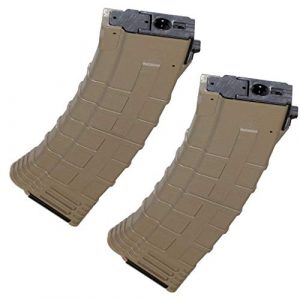 Generic Airsoft Gun Magazine 1 Airsoft Spare Parts CYMA 2pcs 500rd Polymer Hi-Cap Magazine for CYMA APS D-Boys ICS JG G&P Tokyo Marui AK Series AEG Dark Earth Tan