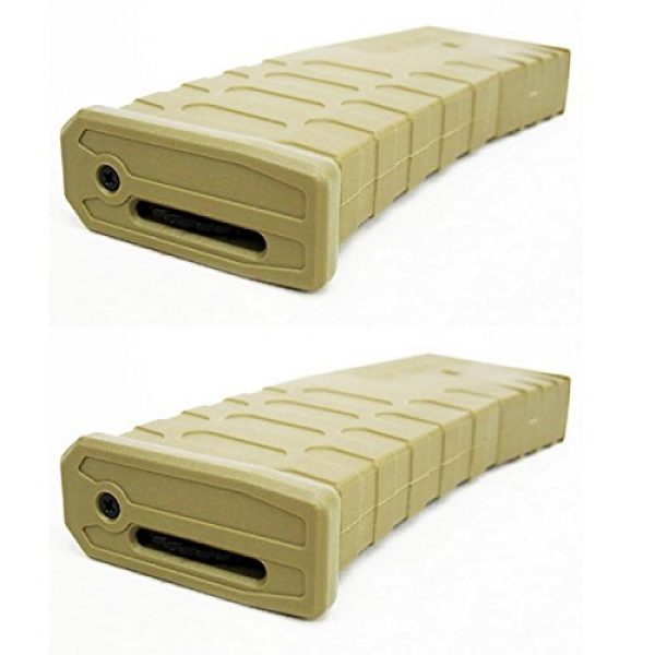 Airsoft Shopping Mall Airsoft Gun Magazine 1 Airsoft Shooting Gear APS 2pcs Hi-Cap U Mag Magazine for FMR/ASR/UAR/M-Series AEG Brown Tan