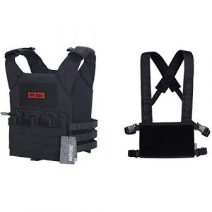 OneTigris Airsoft Tactical Vest 1 OneTigris Black Tactical Vest & Chest Rig Set