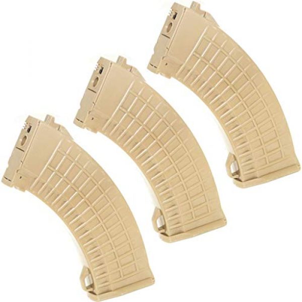Airsoft Gang Airsoft Gun Magazine 1 Airsoft Parts 3pcs Pack CYMA 550rd Hi-Cap Waffle Magazine for AK-Series AEG Khaki Tan