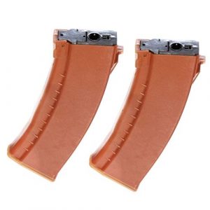 Generic Airsoft Gun Magazine 1 Airsoft Spare Parts Battleaxe 2pcs 500rd Flash Mag Hi-Cap Magazine for JG(Jing Gong), Classic Army, ICS, APS, D-Boys, CYMA, Tokyo Marui AK AEG Orange Brown