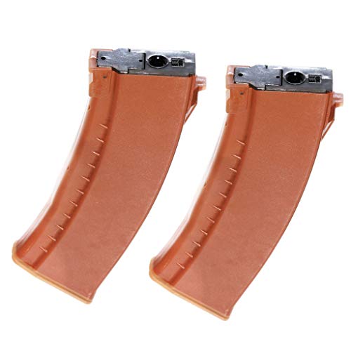 Generic Airsoft Gun Magazine 1 Airsoft Spare Parts Battleaxe 2pcs 500rd Flash Mag Hi-Cap Magazine for JG(Jing Gong), Classic Army, ICS, APS, D-Boys, CYMA, Tokyo Marui AK AEG Orange Brown