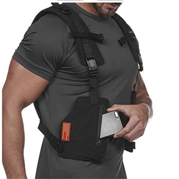Armiya Airsoft Tactical Vest 5 Mens Molle Tactical Military Chest Rig Law Enforcement Work Reflective Vest Combat Condor Security Training Tool Pouch for Outdoor Paintball CS Game Airsoft Climbing Hiking (Black)