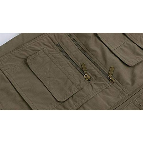 DAFREW Airsoft Tactical Vest 6 DAFREW Men's Vest Spring and Autumn Outdoor Vest Fishing Vest Cotton Custom Multi-Pocket Vest (Color : Deep Khaki, Size : L)