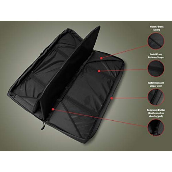 Tacticon Rifle Case 3 Double Rifle Bag | 2 Rifles + 2 Pistols Tuckable Backpack Straps | Combat Veteran Owned Company | Waterproof Padded Lockable Carbine or Long Gun Case