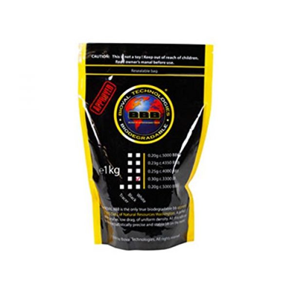 Bioval Technologies Airsoft BB 1 Bioval Technologies Biodegradable Airsoft BBs, 0.30g, White, 3,300 Rds