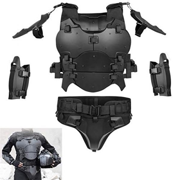 WoSporT Airsoft Tactical Vest 1 Airsoft Vest Body Armor Vests Adjustable Tactical Molle Chest Protector Vest+Elbow+Shoulder+Crotch+Battle Belt Set Paintball Military Combat Training Gear Motorcycle CS Cosplay Movie Costumes