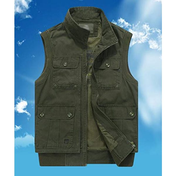 DAFREW Airsoft Tactical Vest 4 DAFREW Men's Vest Vest Casual Cotton Vest Men's Outdoor Travel Vest (Color : Khaki, Size : XL)