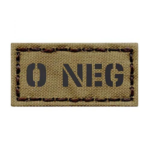 Tactical Freaky Airsoft Morale Patch 1 IR Mini 1x2 Coyote Tan O- ONEG Blood Type Infrared Tactical Morale Touch Fastener Patch