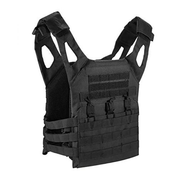 GXYWAN Airsoft Tactical Vest 1 GXYWAN Tactical Vest, Ghost Anti-War Vest Combat Uniform Camouflage Line Vest (Black)