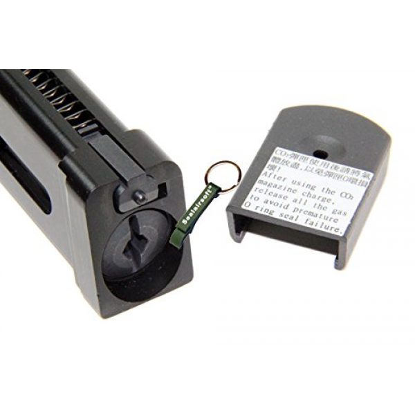 KJW Airsoft Gun Magazine 4 KJ Works 26rds Airsoft Metal 6mm CO2 Magazine For KP-09 Cz75 GBB Black -Mobile Ring Included