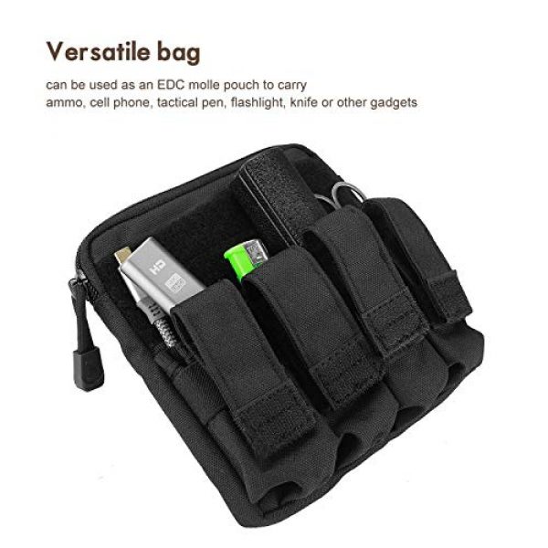 ProCase Pistol Case 5 ProCase Tactical Gun Range Bag Pistol Shooting Duffle Bag Bundle with Tactical Pistol Mag Pouch -Black