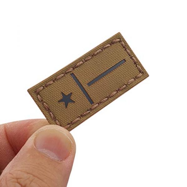 Tactical Freaky Airsoft Morale Patch 1 IR 1x2 Texas Lone Star State Flag Coyote TX Morale Tactical Touch Fastener Patch
