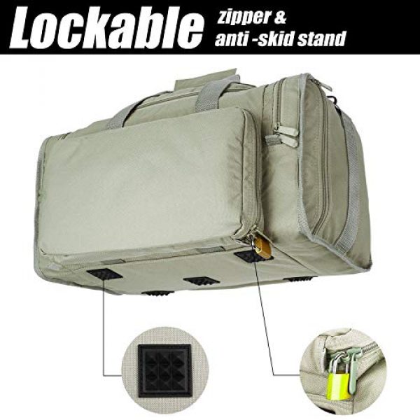 SoarOwl Pistol Case 5 SoarOwl Tactical Gun Range Bag Shooting Duffle Bags for Handguns Pistols with Lockable Zipper and Heavy Duty Antiskid Feet (Camouflage)