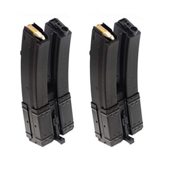 Generica Airsoft Gun Magazine 1 Airsoft Spare Parts 2pcs Pack CYMA 560rd Hi-Cap Long Dual Magazine for MP5-Series AEG Black