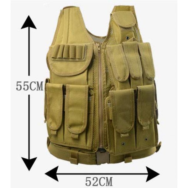 HHFC Airsoft Tactical Vest 6 HHFC Tactical Vest Military Airsoft Vest Adjustable Breathable Combat Training Vest for Outdoor Hunting, Fishing, Army Fans, Survival Game, Combat Training