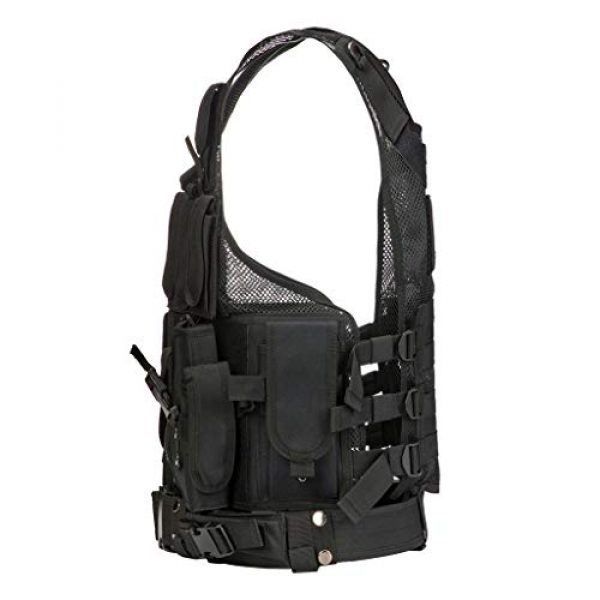 Jipemtra Airsoft Tactical Vest 3 Jipemtra Tactical MOLLE Airsoft Vest Adjustable Paintball Combat Training Vest Detachable for Hunting Mountaineering Outdoors (Black)