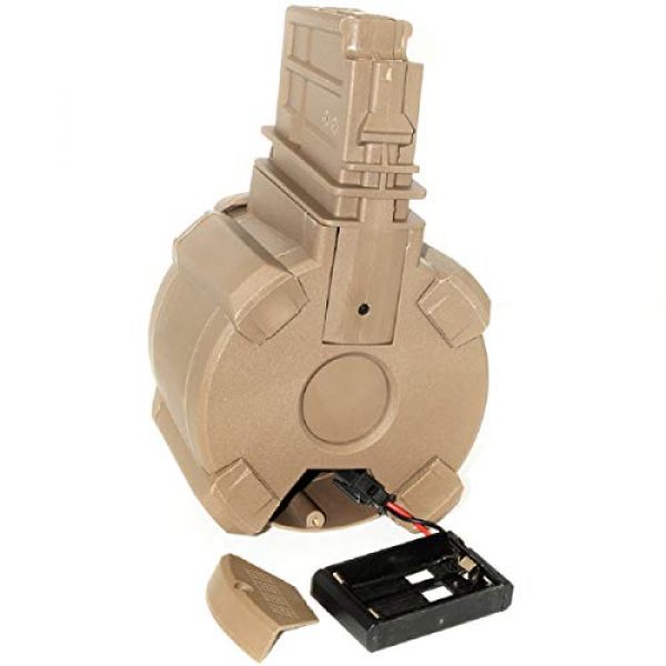 Airsoft Shopping Mall Airsoft Gun Magazine 4 Airsoft Shooting Gear Battleaxe 1400rd Sound Control Electric Drum Magazine for G36 AEG Dark Earth