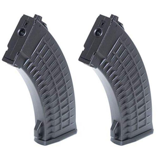 Generica Airsoft Gun Magazine 1 Airsoft Spare Parts 2pcs Pack CYMA 150rd Mid-Cap Waffle Magazine for AK-Series AEG Black