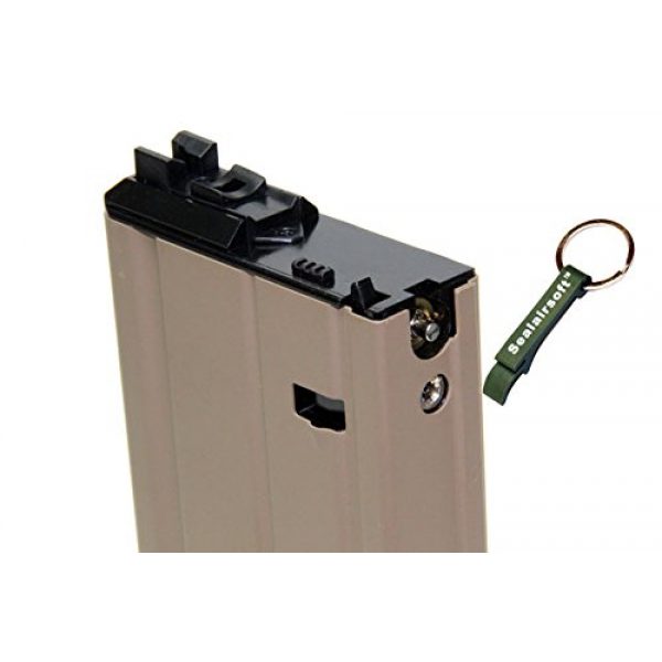 WE Airsoft Gun Magazine 2 WE 31rds Airsoft Gas Magazine Scar-H Series GBB Tan -Mobile Ring Included