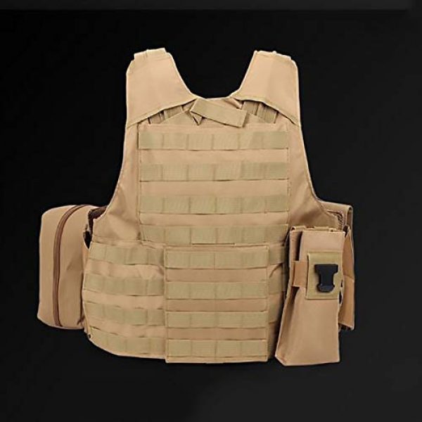 WEQ Airsoft Tactical Vest 6 WEQ Tactical Molle Airsoft Vest Paintball Combat Training Vest Adjustable (Color : Beige)