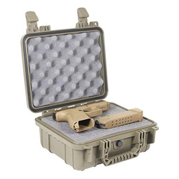 Condition 1 Pistol Case 2 Condition 1 Premium Dual Pistol Hard Case with Foam, Green | 9" x 7" x 4" | Waterproof Case for Handgun and Mags | Pick and Pluck Foam | TSA Ready