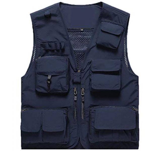 DAFREW Airsoft Tactical Vest 1 DAFREW Summer Vest Men's Quick-Drying Vest Outdoor Leisure Vest Multi-Pocket Detachable Vest (Color : Dark Blue, Size : M)