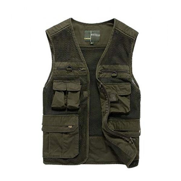 DAFREW Airsoft Tactical Vest 1 DAFREW Multi-Pocket Vests Vests Men's Casual Fishing Photography Vests mesh Breathable Vest (Color : Army Green, Size : L)