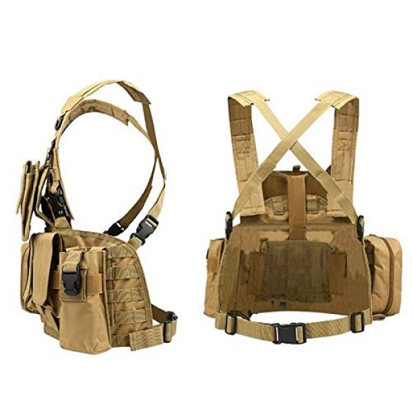BGJ Airsoft Tactical Vest 6 CP Camo Vest RRV Molle Airsoft Tactical Vest Military Combat Assault Chest Rig Paintball Police Body Armor Hunting Vest