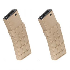 Airsoft Shopping Mall Airsoft Gun Magazine 1 Airsoft Shooting Gear CYMA 2pcs 450rd Waffle Mag Hi-Cap Magazine for CYMA, APS, D-Boys, ICS, Classic Army, G&P, Tokyo Marui M4 M16 Series AEG Dark Earth Tan