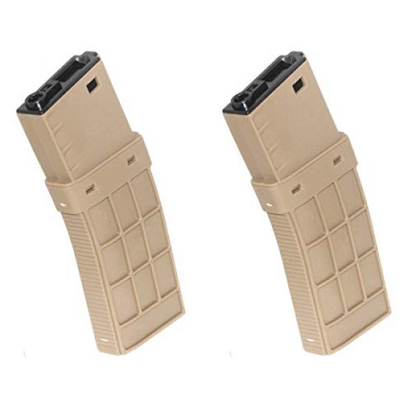 Airsoft Shopping Mall Airsoft Gun Magazine 1 Airsoft Shooting Gear CYMA 2pcs 450rd Waffle Mag Hi-Cap Magazine for CYMA, APS, D-Boys, ICS, Classic Army, G&P, Tokyo Marui M4 M16 Series AEG Dark Earth Tan