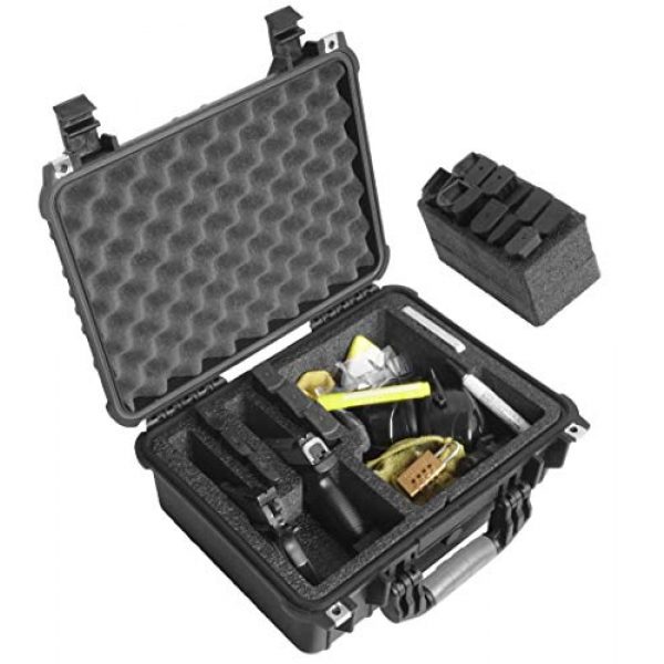 Case Club Pistol Case 4 Case Club Waterproof 2 Pistol Case & Accessory Pocket with Silica Gel