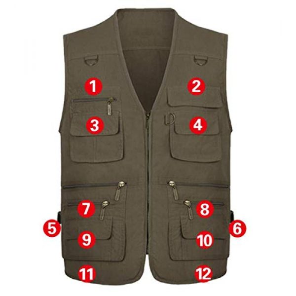 DAFREW Airsoft Tactical Vest 4 DAFREW Men's Vest Spring and Autumn Outdoor Vest Fishing Vest Cotton Custom Multi-Pocket Vest (Color : Deep Khaki, Size : L)